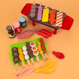 บาร์บีคิวจำลองสำหรับเด็ก แกล้งเกม ของเล่นเด็กในครัว