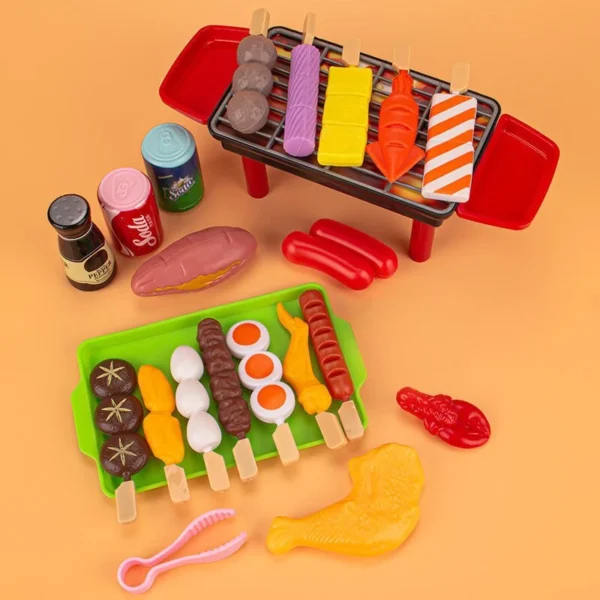 บาร์บีคิวจำลองสำหรับเด็ก แกล้งเกม ของเล่นเด็กในครัว