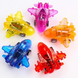 5 ชิ้น คละสี โปร่งใสเครื่องบินของเล่นดึงกลับรถของเล่นมินิน่ารักขนาดเล็กเครื่องบินของเล่นเด็ก Childen